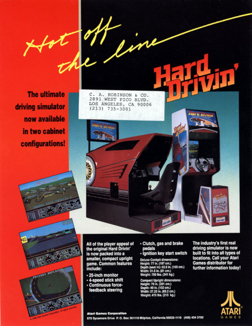 Hard Drivin' (cockpit, rev 3) Game Cover